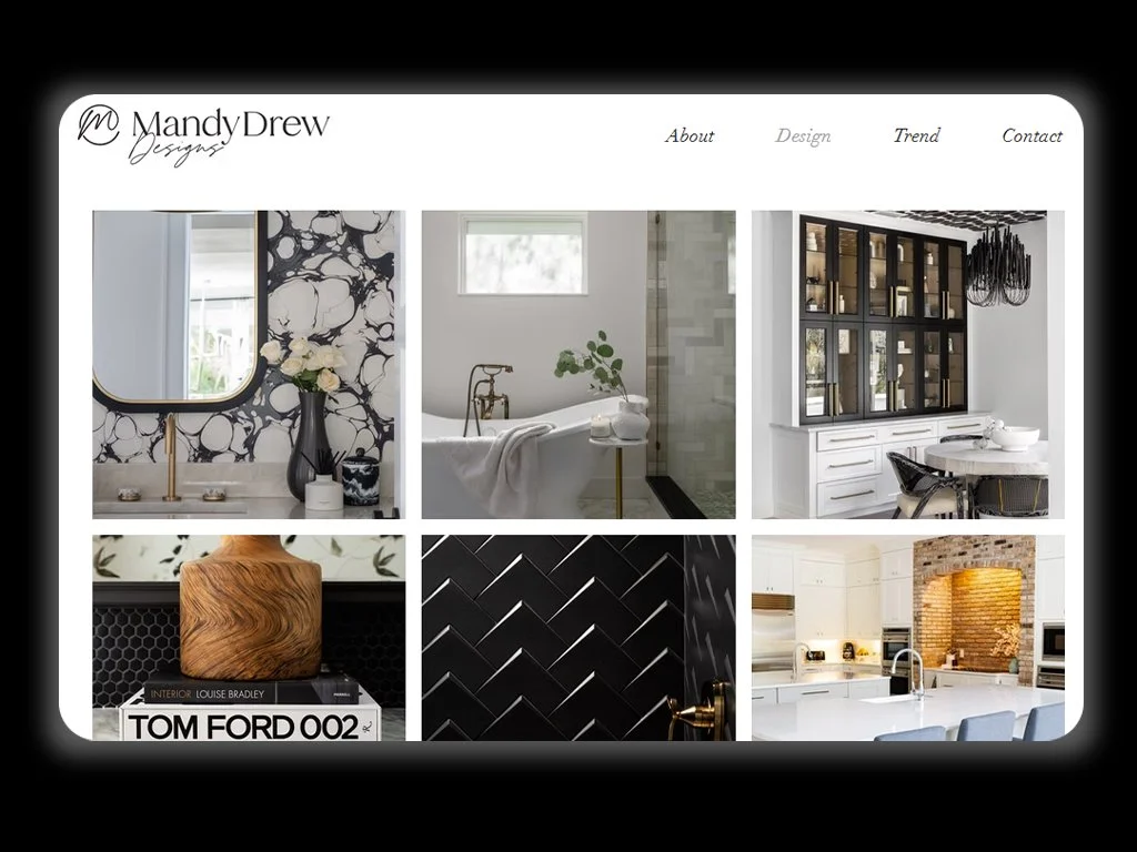 Mandy Drew Designs website screenshot